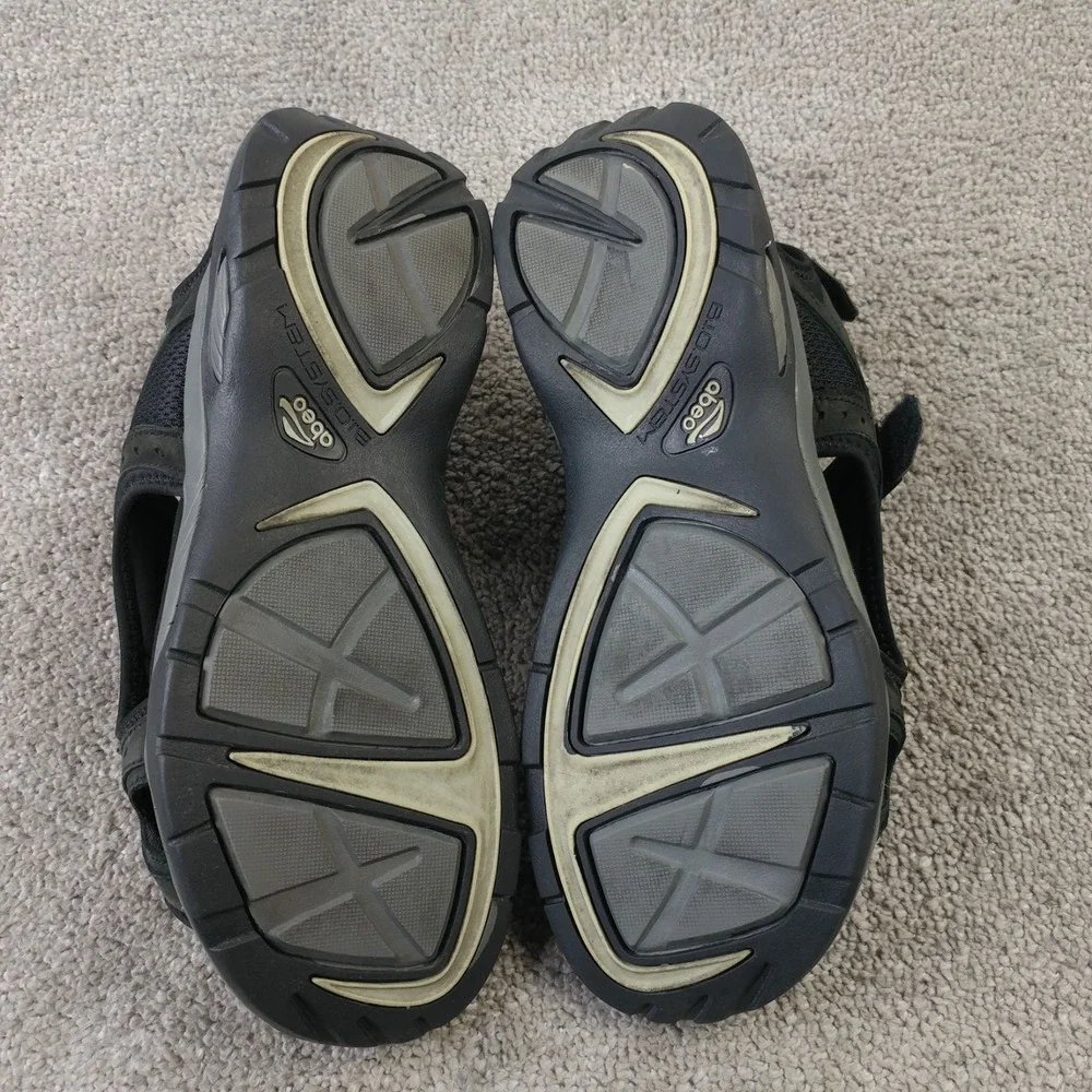 ABEO B.I.O. System Cayucos Mens Size 9 N Sandals Black Leather Hiking Trail Shoe